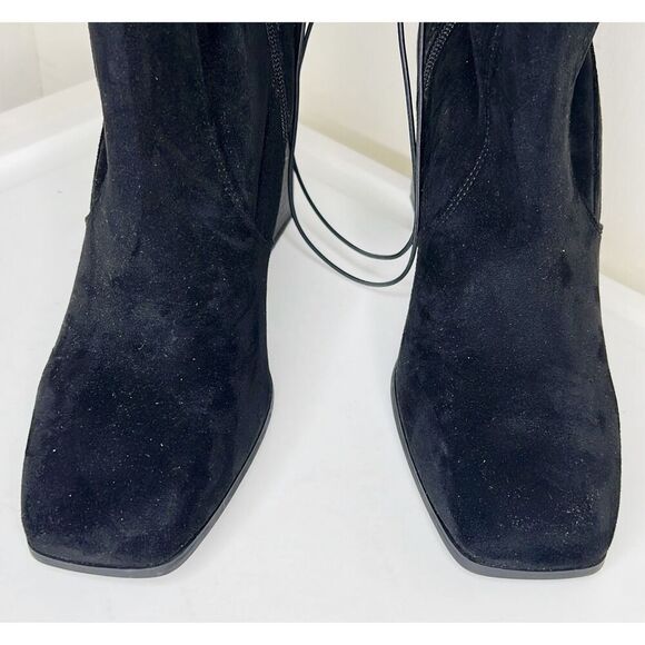 Forever 21 Wide Fit Suede Over The Knee Boots Black Size 7 New - Picture 2 of 9